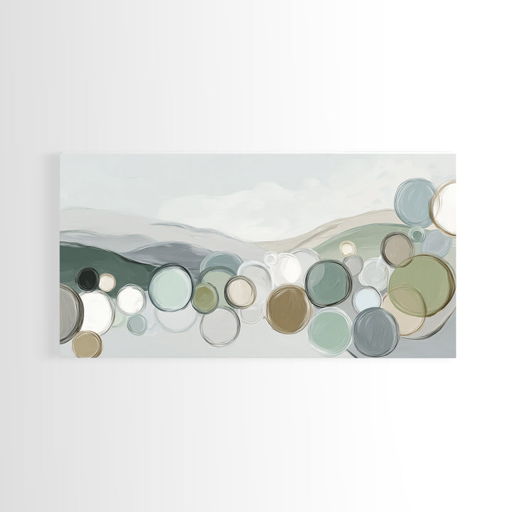 Abstract Circles Suggesting Calm Movement Framed Canvas Print, Waiting Room Art, Luxury Decor, Waiting Room Decor, Calm, WRA-2x1-30