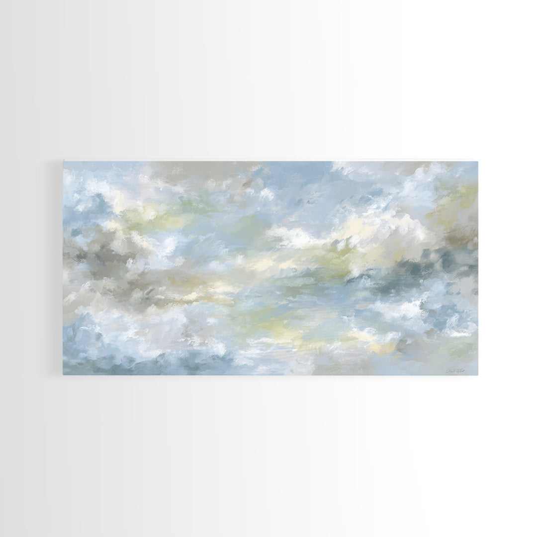 Large Cloudscape with Hopeful Light Canvas Print, Waiting Room Art, Wall Art, Waiting Room Decor, Watercolor Art, Calm, WRA-2x1-36