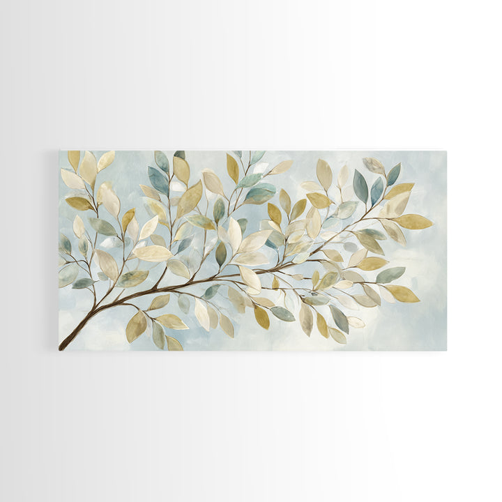 Neutral Botanical Branch Canvas Print, Waiting Room Art, Living Room Wall Art, Waiting Room Decor, Watercolor Art, Calm, WRA-2x1-47