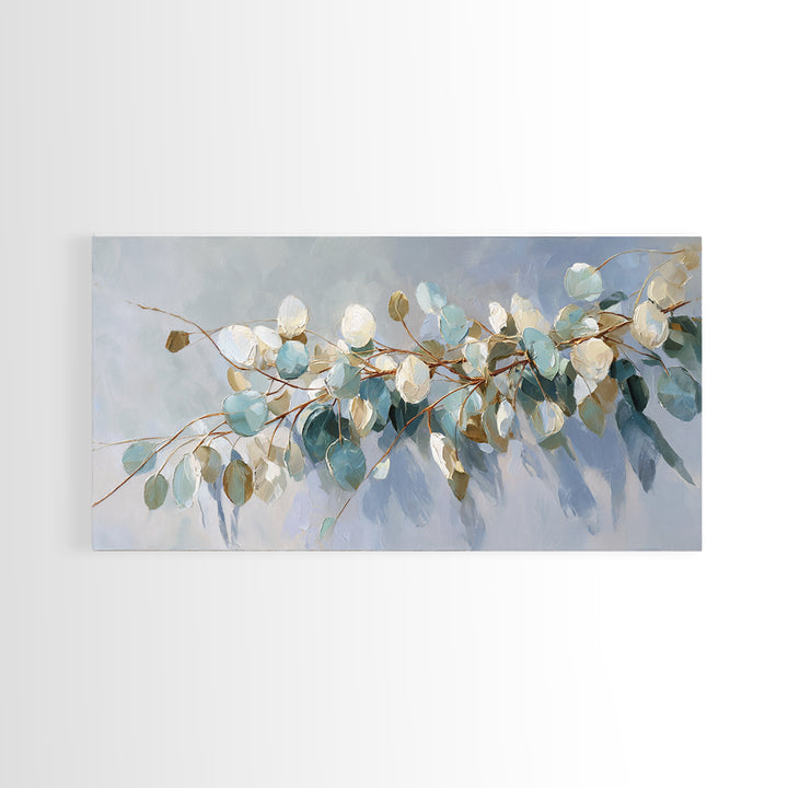 Clean Eucalyptus Leaf Study Canvas Print, Waiting Room Art, Printable Wall Art, Waiting Room Decor, Calm, Office Wall Decor, WRA-2x1-61