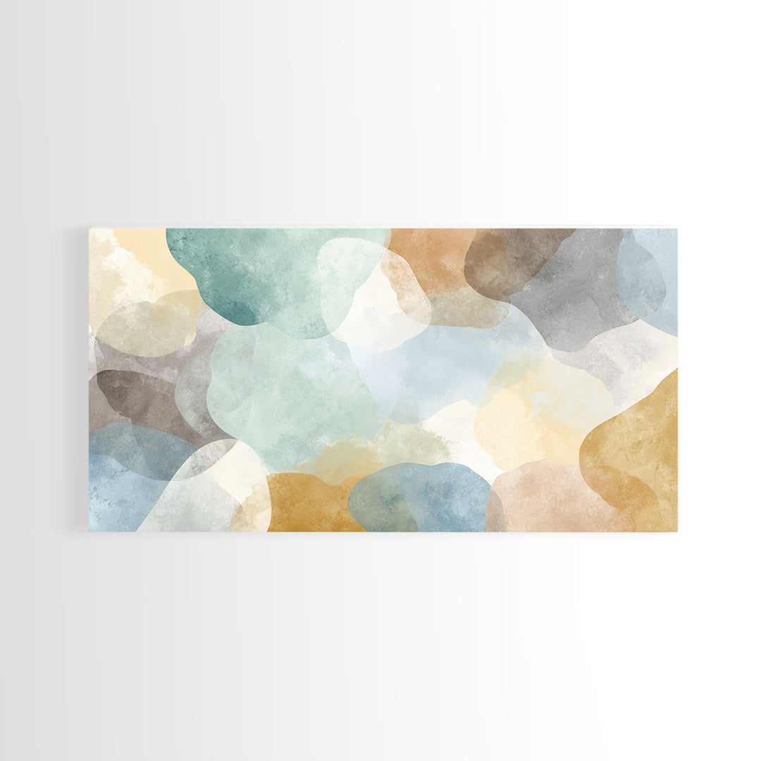 Pastel Rainbow Shapes for Pediatric Spaces Canvas Print, Waiting Room Art, Room Decor, Waiting Room Decor, Abstract Art, Calm, WRA-2x1-62