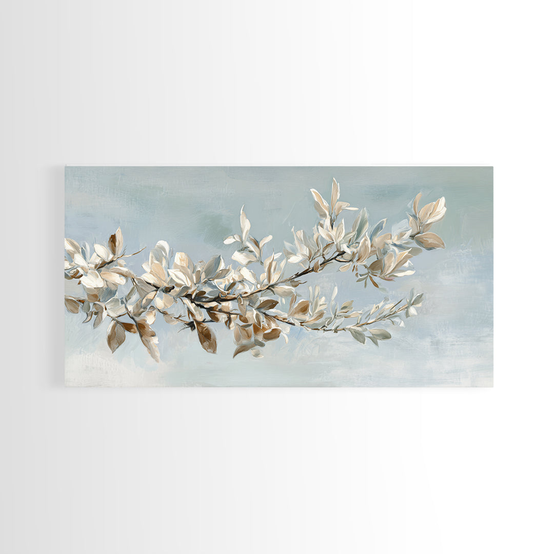 Neutral Botanical Branch Canvas Print, Waiting Room Art, Dog Wall Art, Waiting Room Decor, Fine Art, Calm, Boho Decor, WRA-2x1-71