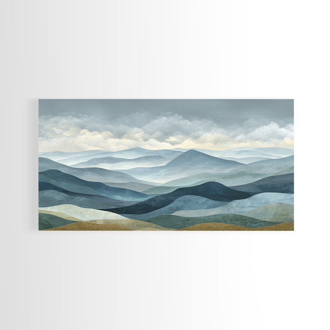 Simple Mountain Layers Canvas Print, Waiting Room Art, Wall Art, Waiting Room Decor, Fine Art, Calm, Floral Wall Art, WRA-2x1-82