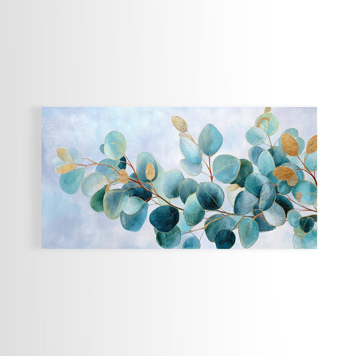 Clean Eucalyptus Leaf Study Framed Canvas Print, Waiting Room Art, Office Wall Art, Waiting Room Decor, Fine Art, Calm, WRA-2x1-85