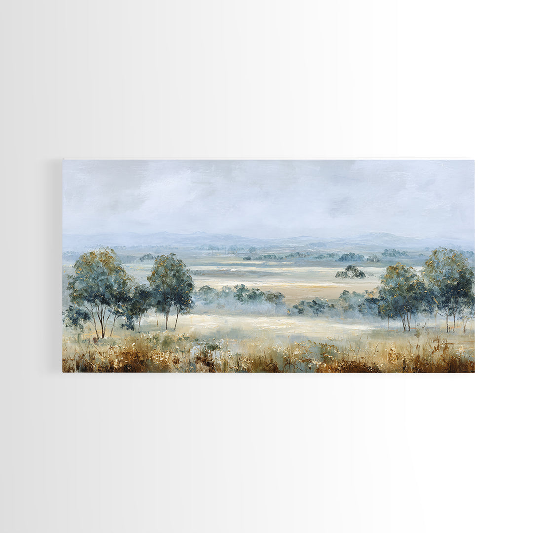 Open Field with Distant Tree Framed Canvas Print, Waiting Room Art, Abstract Art, Waiting Room Decor, Fine Art, Calm, WRA-2x1-91