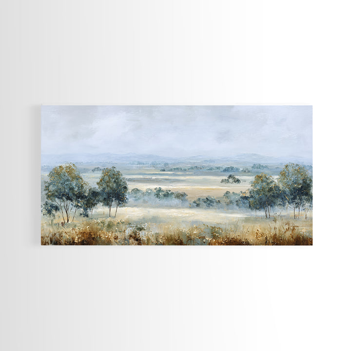 Open Field with Distant Tree Framed Canvas Print, Waiting Room Art, Abstract Art, Waiting Room Decor, Fine Art, Calm, WRA-2x1-91