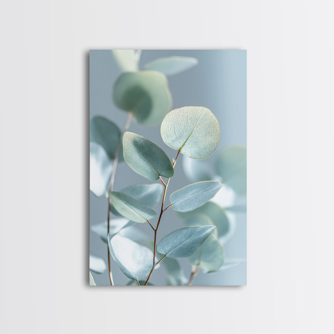 Clean Eucalyptus Leaf Study Framed Canvas Print, Waiting Room Art, Wall Art, Waiting Room Decor, Oil Painting, Calm, WRA-2x3-1