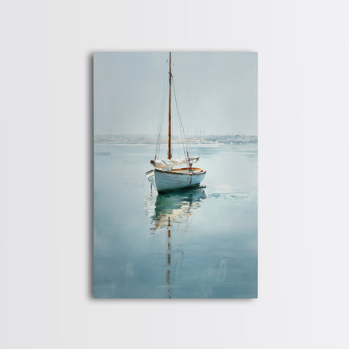 Quiet Sailboat on Calm Water Canvas Print, Waiting Room Art, Fine Art Print, Waiting Room Decor, Watercolor Art, Calm, WRA-2x3-27