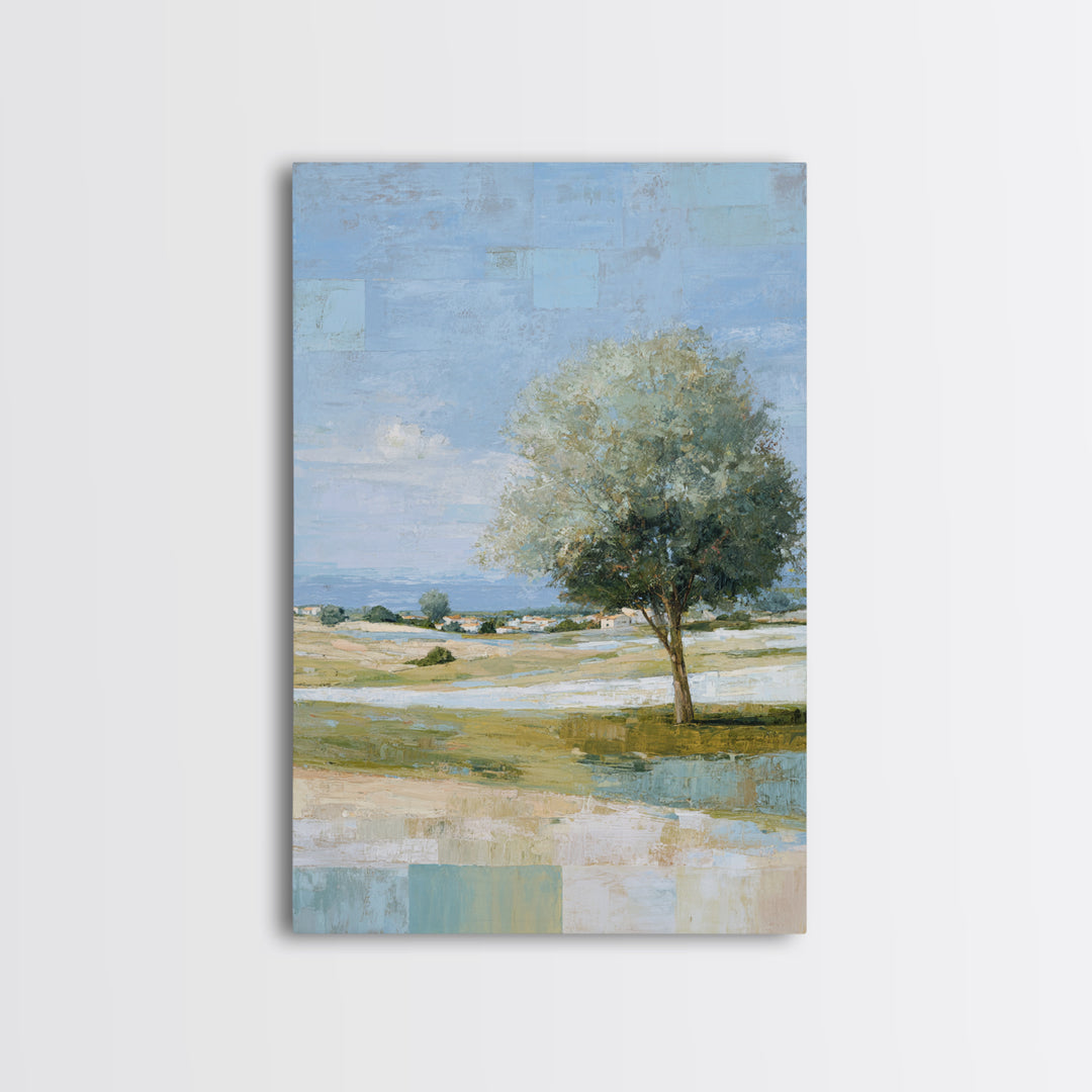 Open Field with Distant Tree Canvas Print, Waiting Room Art, Statement Artwork, Waiting Room Decor, Fine Art, Calm, Wall Decor, WRA-2x3-31
