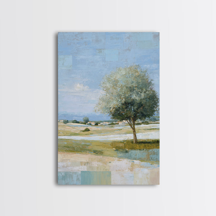 Open Field with Distant Tree Canvas Print, Waiting Room Art, Statement Artwork, Waiting Room Decor, Fine Art, Calm, Wall Decor, WRA-2x3-31