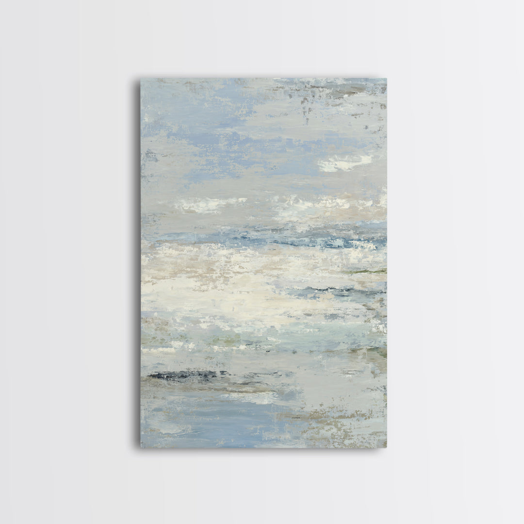 Soft Abstract Waves Framed Canvas Print, Waiting Room Art, Waiting Room Decor, Abstract Art, Calm, Floral Wall Art, WRA-2x3-34
