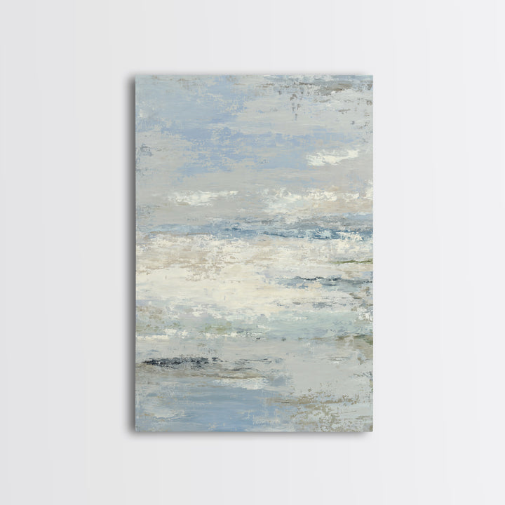 Soft Abstract Waves Framed Canvas Print, Waiting Room Art, Waiting Room Decor, Abstract Art, Calm, Floral Wall Art, WRA-2x3-34