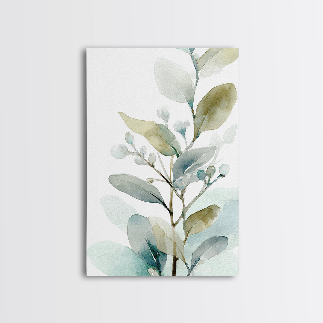 Neutral Botanical Branch Canvas Print, Waiting Room Art, Waiting Room Decor, Watercolor Art, Calm, Office Wall Art, WRA-2x3-35