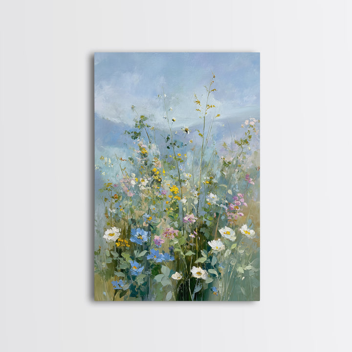 Sunlit Meadow with Wildflowers Canvas Print, Waiting Room Art, Fine Art Print, Waiting Room Decor, Watercolor Art, Calm, WRA-2x3-40