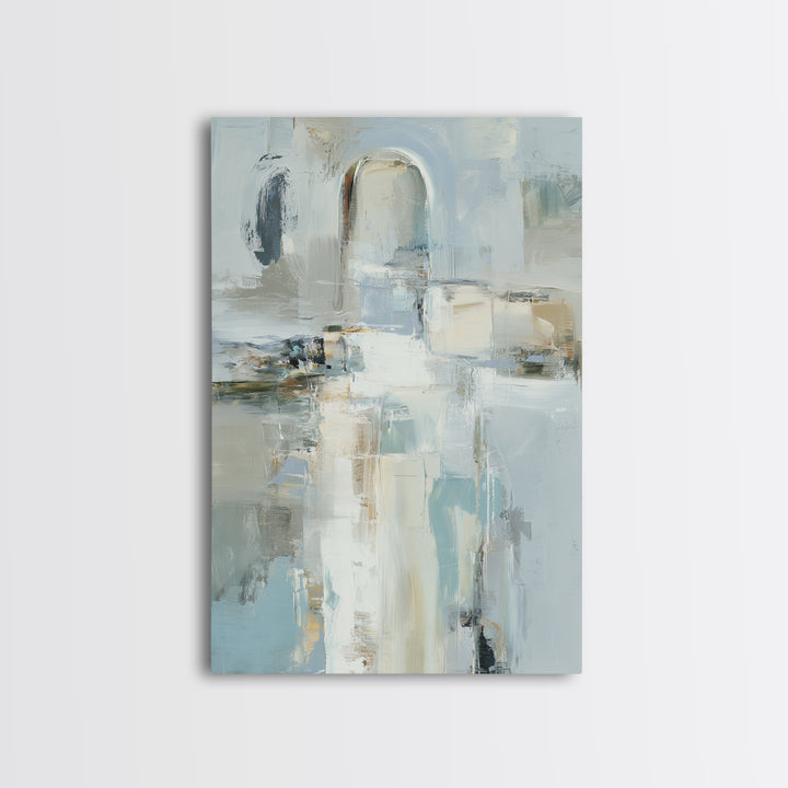 Modern Neutral Arch Abstraction Framed Canvas Print, Waiting Room Art, Abstract Art, Waiting Room Decor, Calm, Landscape, WRA-2x3-53