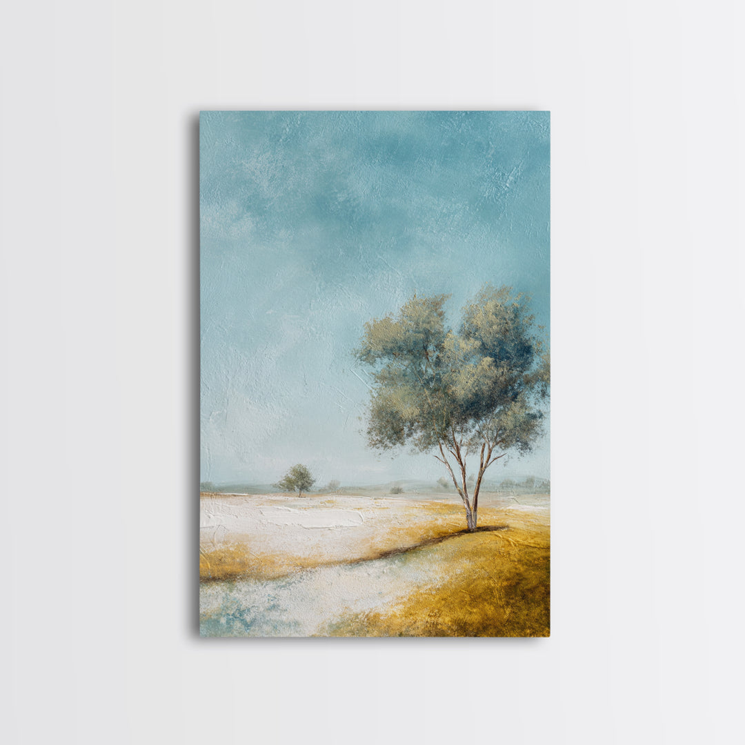 Open Field with Distant Tree Canvas Print, Waiting Room Art, Dog Wall Art, Waiting Room Decor, Fine Art, Calm, Boho Decor, WRA-2x3-7
