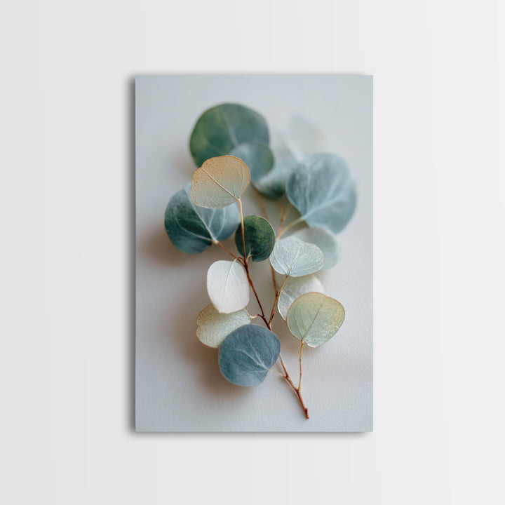 Clean Eucalyptus Leaf Study Framed Canvas Print, Waiting Room Art, Living Room Wall Art, Waiting Room Decor, Watercolor Art, WRA-2x3-73