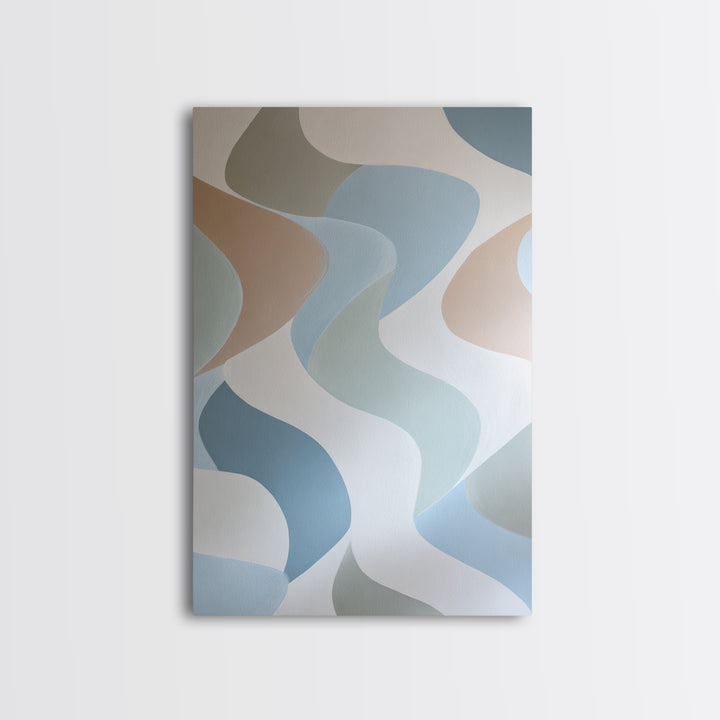 Pastel Rainbow Shapes for Pediatric Spaces Framed Canvas Print, Waiting Room Art, Waiting Room Decor, Abstract Art, Calm, WRA-2x3-74
