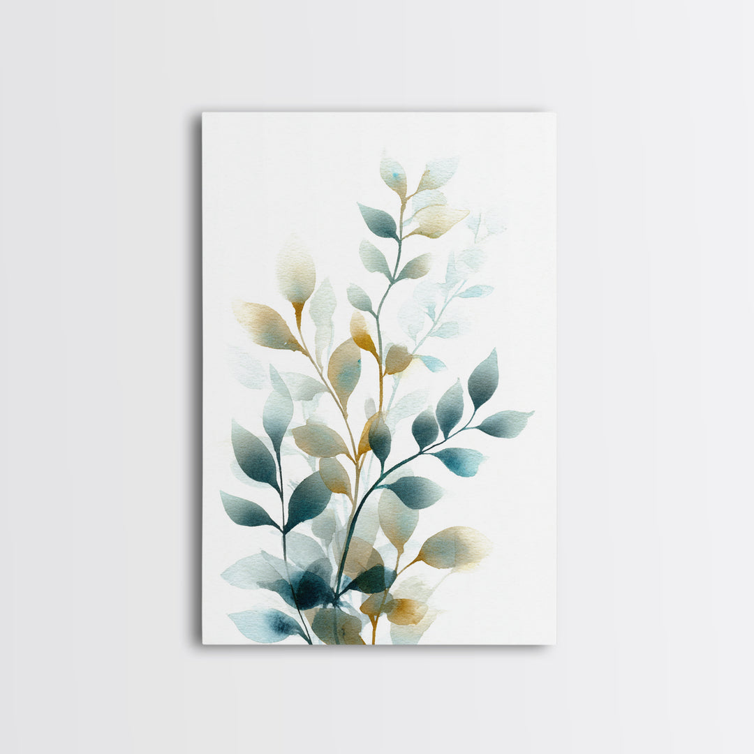 Neutral Botanical Branch Framed Canvas Print, Waiting Room Art, Bauhaus Print, Waiting Room Decor, Calm, Dental Office Decor, WRA-2x3-83