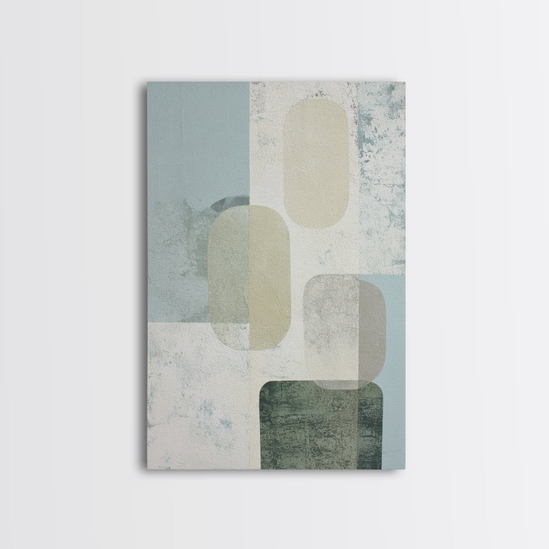 Minimal Geometric Composition Framed Canvas Print, Waiting Room Art, Bauhaus Print, Waiting Room Decor, Fine Art, Calm, WRA-2x3-85