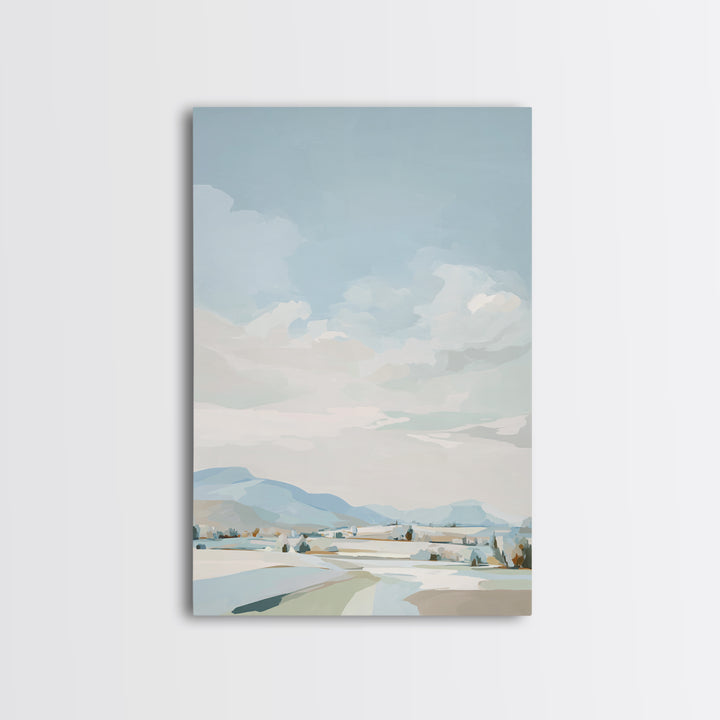 Calming Landscape with Open Sky and Gentle Canvas Print, Waiting Room Art, Art, Waiting Room Decor, Calm, Bauhaus Print, WRA-2x3-9