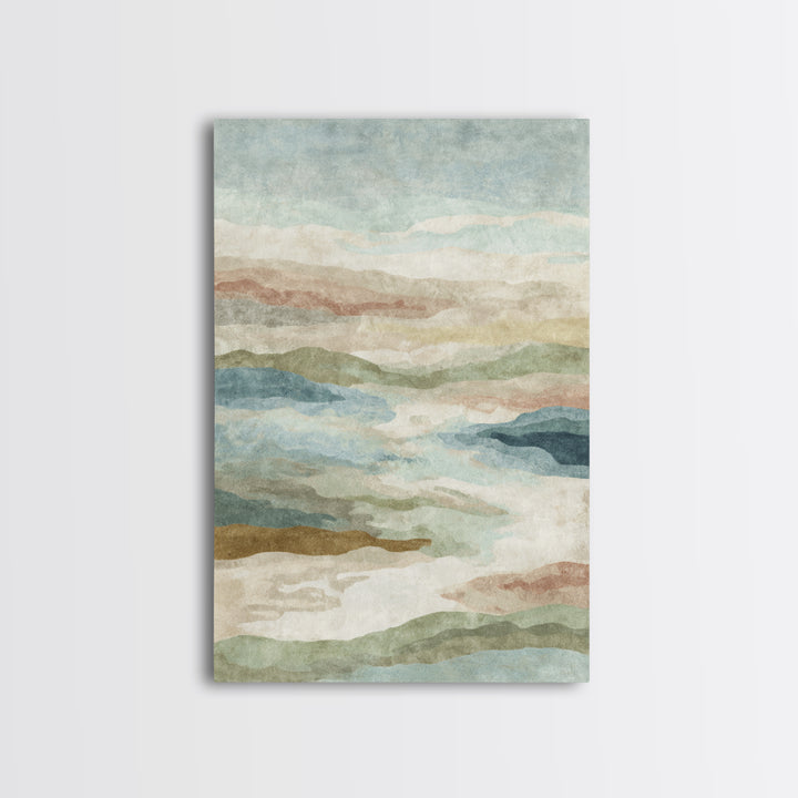 Warm Desert Sunrise Framed Canvas Print, Waiting Room Art, Wall Sculpture, Waiting Room Decor, Fine Art, Calm, Dog Wall Art, WRA-2x3-93