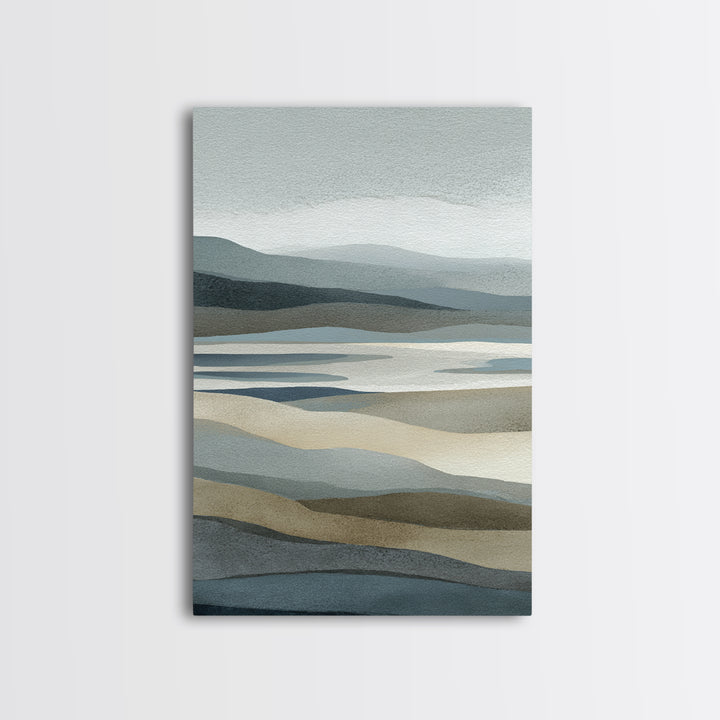 Simple Mountain Layers Framed Canvas Print, Waiting Room Art, Bedroom Decor, Waiting Room Decor, Fine Art, Calm, Abstract, WRA-2x3-94