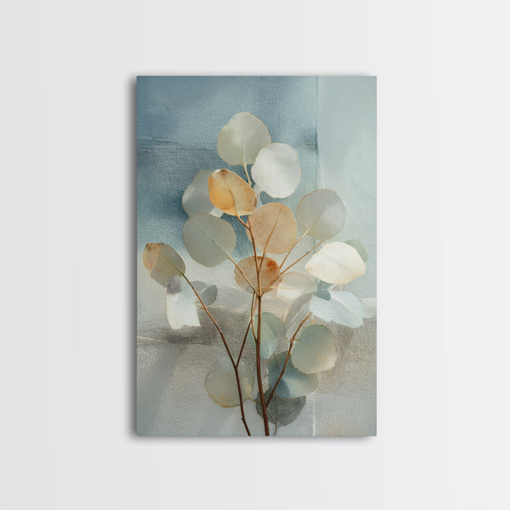 Clean Eucalyptus Leaf Study Framed Canvas Print, Waiting Room Art, Living Room Wall Art, Waiting Room Decor, Watercolor Art, WRA-2x3-97