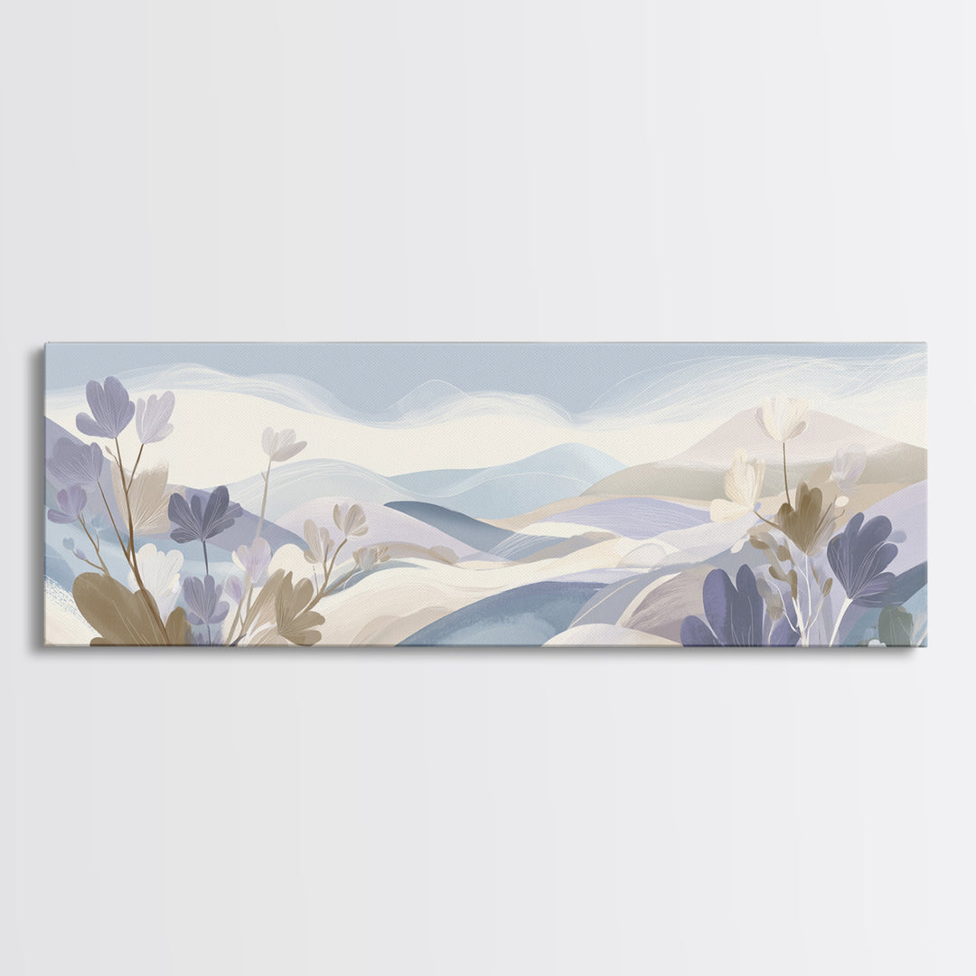 Soft Lavender Botanical Still Life Framed Canvas Print, Waiting Room Art, Soundwave Art, Waiting Room Decor, Fine Art, Calm, WRA-3x1-12