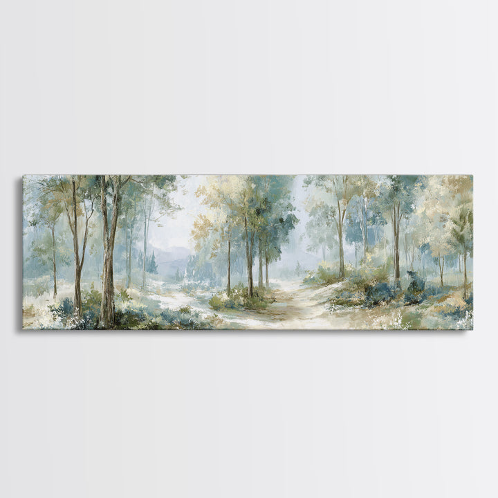 Misty Forest Path Canvas Print, Waiting Room Art, Gallery Decor, Waiting Room Decor, Fine Art, Calm, Contemporary Art, WRA-3x1-3