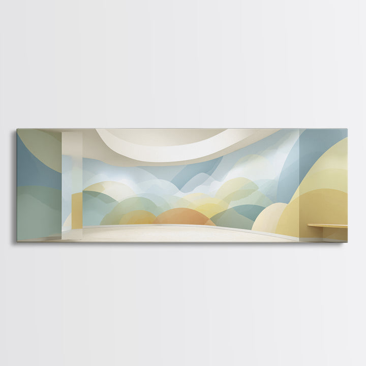 Pastel Rainbow Shapes for Pediatric Spaces Canvas Print, Waiting Room Art, Abstract Art, Waiting Room Decor, Fine Art, Calm, WRA-3x1-34