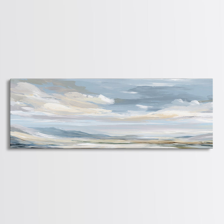 Calming Landscape with Open Sky and Gentle Canvas Print, Waiting Room Art, Dog Wall Art, Waiting Room Decor, Watercolor Art, WRA-3x1-41
