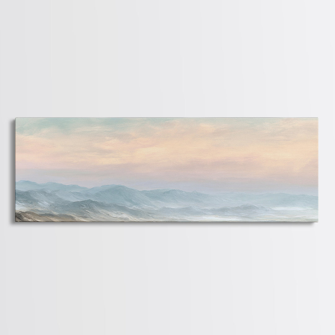 Warm Desert Sunrise Framed Canvas Print, Waiting Room Art, Printable Art, Waiting Room Decor, Watercolor Art, Calm, WRA-3x1-5