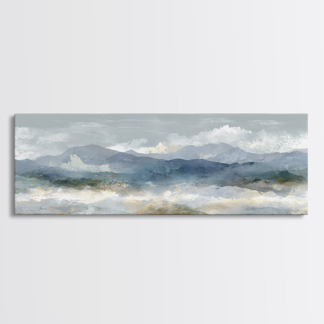 Simple Mountain Layers Canvas Print, Waiting Room Art, Dog Wall Art, Waiting Room Decor, Calm, Boho Decor, Luxury Decor, WRA-3x1-54