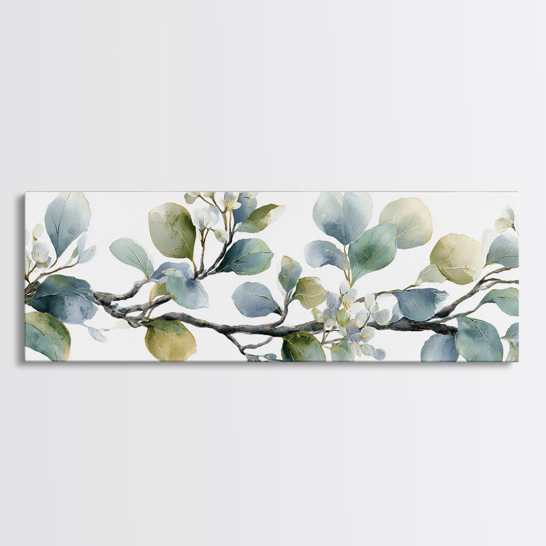 Neutral Botanical Branch Framed Canvas Print, Waiting Room Art, Bedroom Decor, Waiting Room Decor, Fine Art, Calm, Abstract, WRA-3x1-67