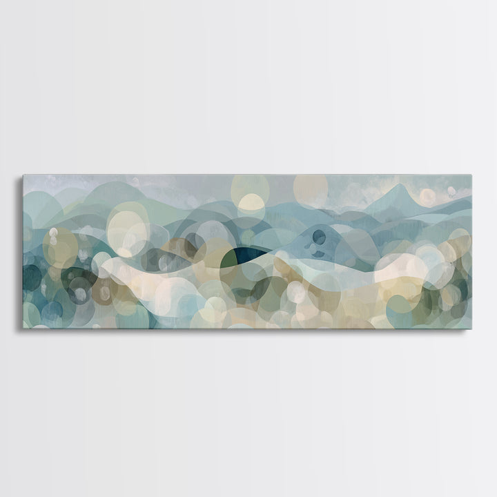 Abstract Circles Suggesting Calm Movement Framed Canvas Print, Waiting Room Art, Office Wall Decor, Waiting Room Decor, Calm, WRA-3x1-74