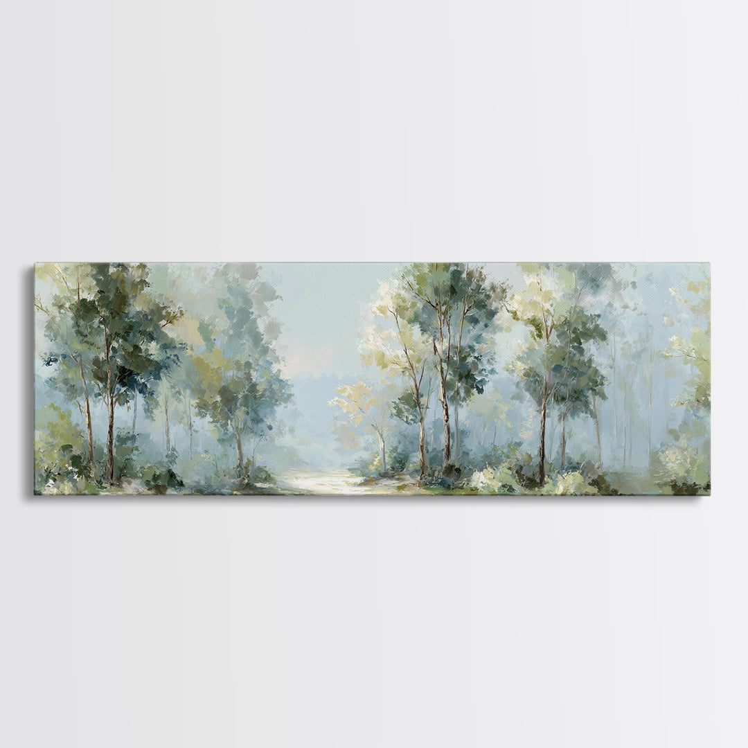 Misty Forest Path Canvas Print, Waiting Room Art, Office Wall Art, Waiting Room Decor, Fine Art, Calm, Dental Wall Art, WRA-3x1-75