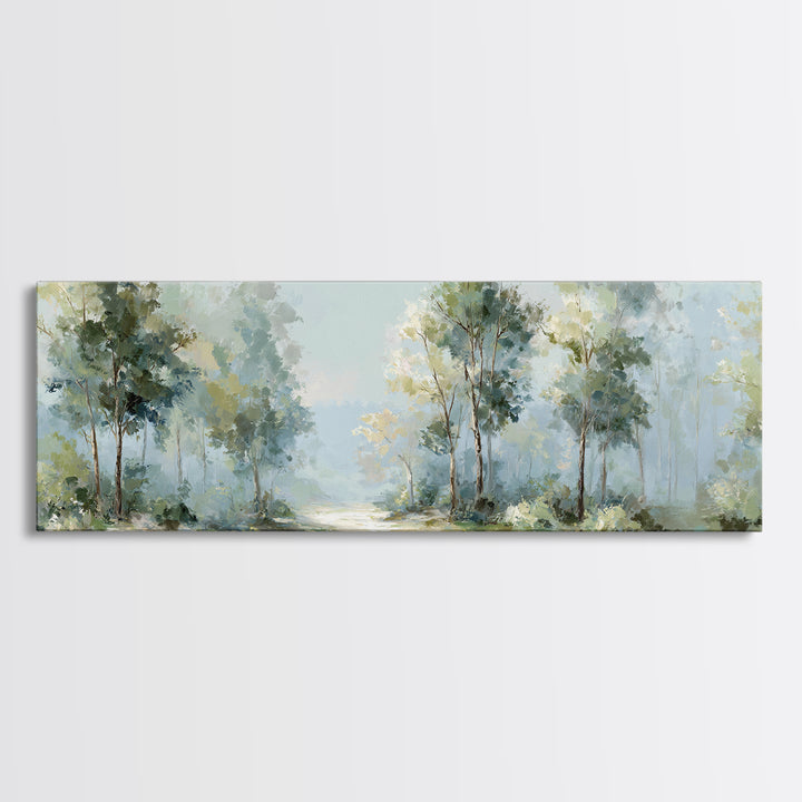 Misty Forest Path Canvas Print, Waiting Room Art, Office Wall Art, Waiting Room Decor, Fine Art, Calm, Dental Wall Art, WRA-3x1-75