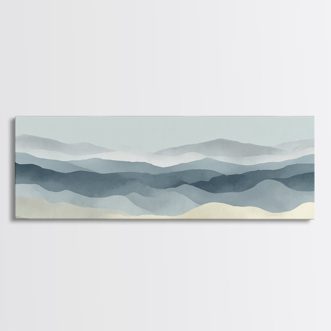 Simple Mountain Layers Canvas Print, Waiting Room Art, Art, Waiting Room Decor, Oil Painting, Calm, Bauhaus Print, WRA-3x1-78