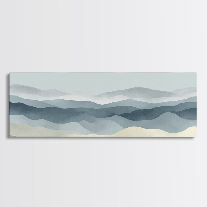 Simple Mountain Layers Canvas Print, Waiting Room Art, Art, Waiting Room Decor, Oil Painting, Calm, Bauhaus Print, WRA-3x1-78