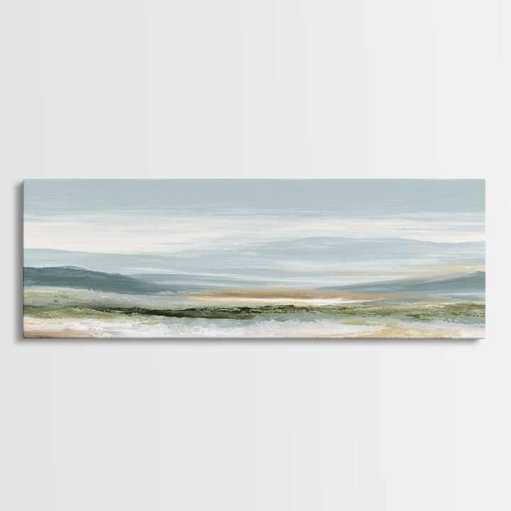 Calming Landscape with Open Sky and Gentle Framed Canvas Print, Waiting Room Art, Fine Art, Waiting Room Decor, Calm, WRA-3x1-89