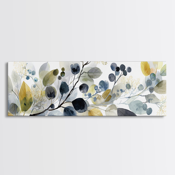 Neutral Botanical Branch Canvas Print, Waiting Room Art, Room Decor, Waiting Room Decor, Fine Art, Calm, Bedroom Decor, WRA-3x1-91