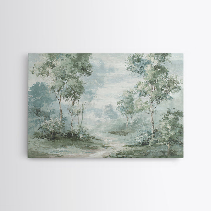 Misty Forest Path Framed Canvas Print, Waiting Room Art, Printable Art, Waiting Room Decor, Fine Art, Calm, Digital Art Print, WRA-3x2-15