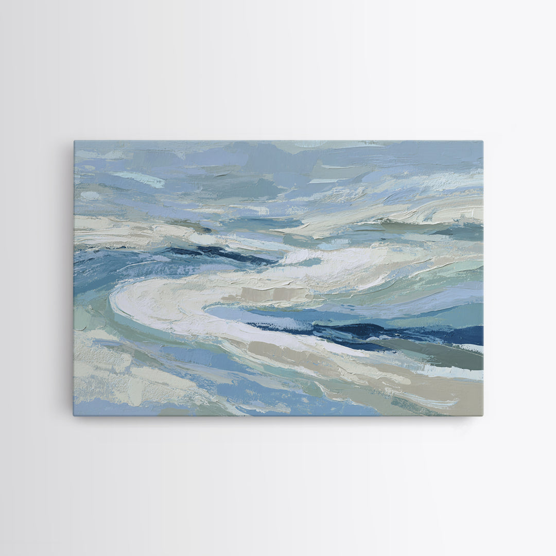 Soft Abstract Waves Framed Canvas Print, Waiting Room Art, Wall Sculpture, Waiting Room Decor, Fine Art, Calm, Dog Wall Art, WRA-3x2-6
