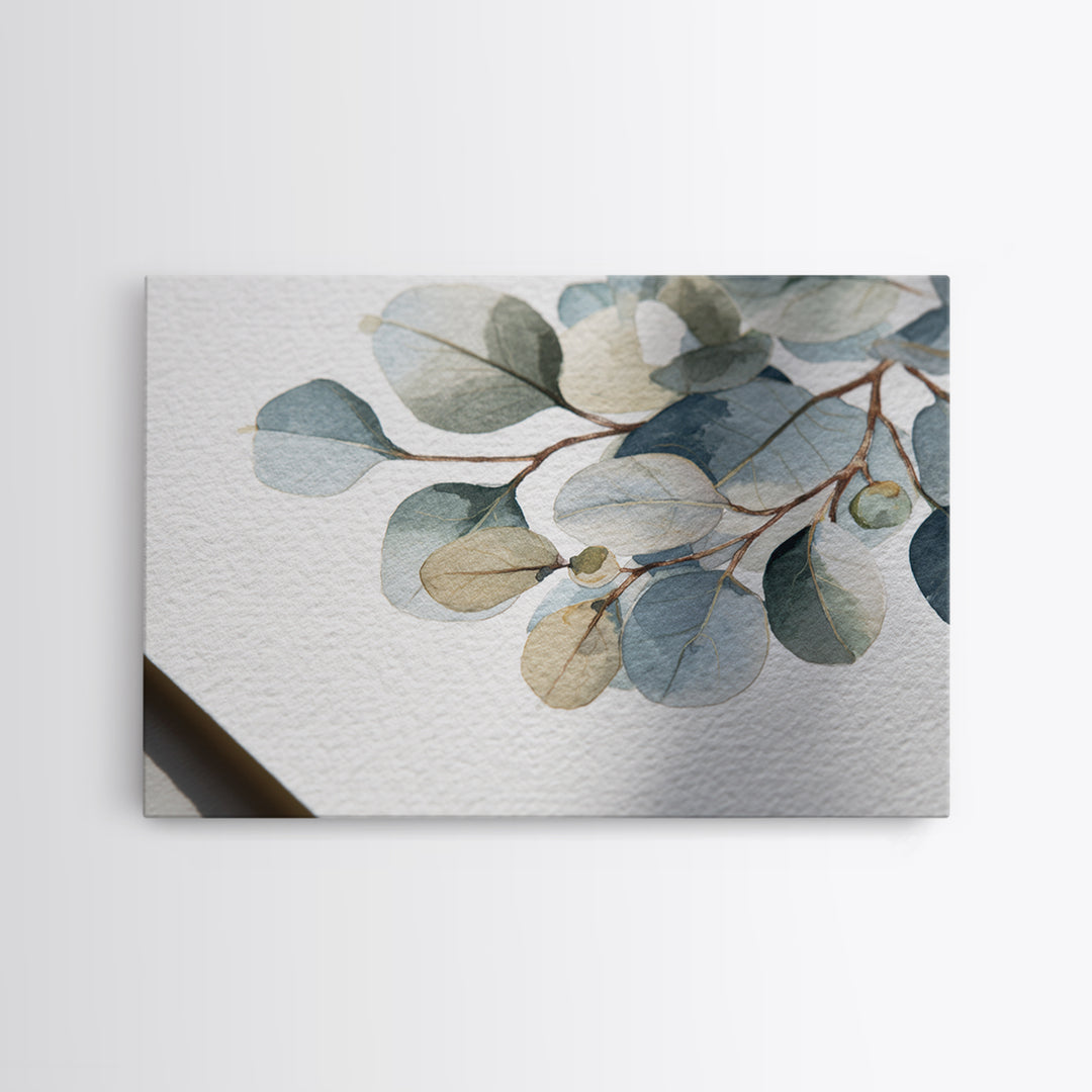 Clean Eucalyptus Leaf Study Framed Canvas Print, Waiting Room Art, Dog Wall Art, Waiting Room Decor, Fine Art, Calm, Boho Decor, WRA-3x2-69