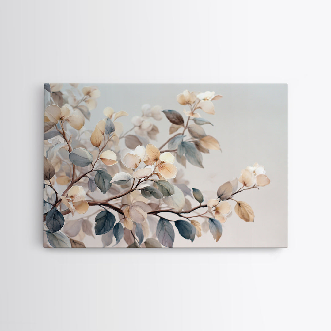 Neutral Botanical Branch Framed Canvas Print, Waiting Room Art, Home Decor, Waiting Room Decor, Fine Art, Calm, Modern Art, WRA-3x2-7
