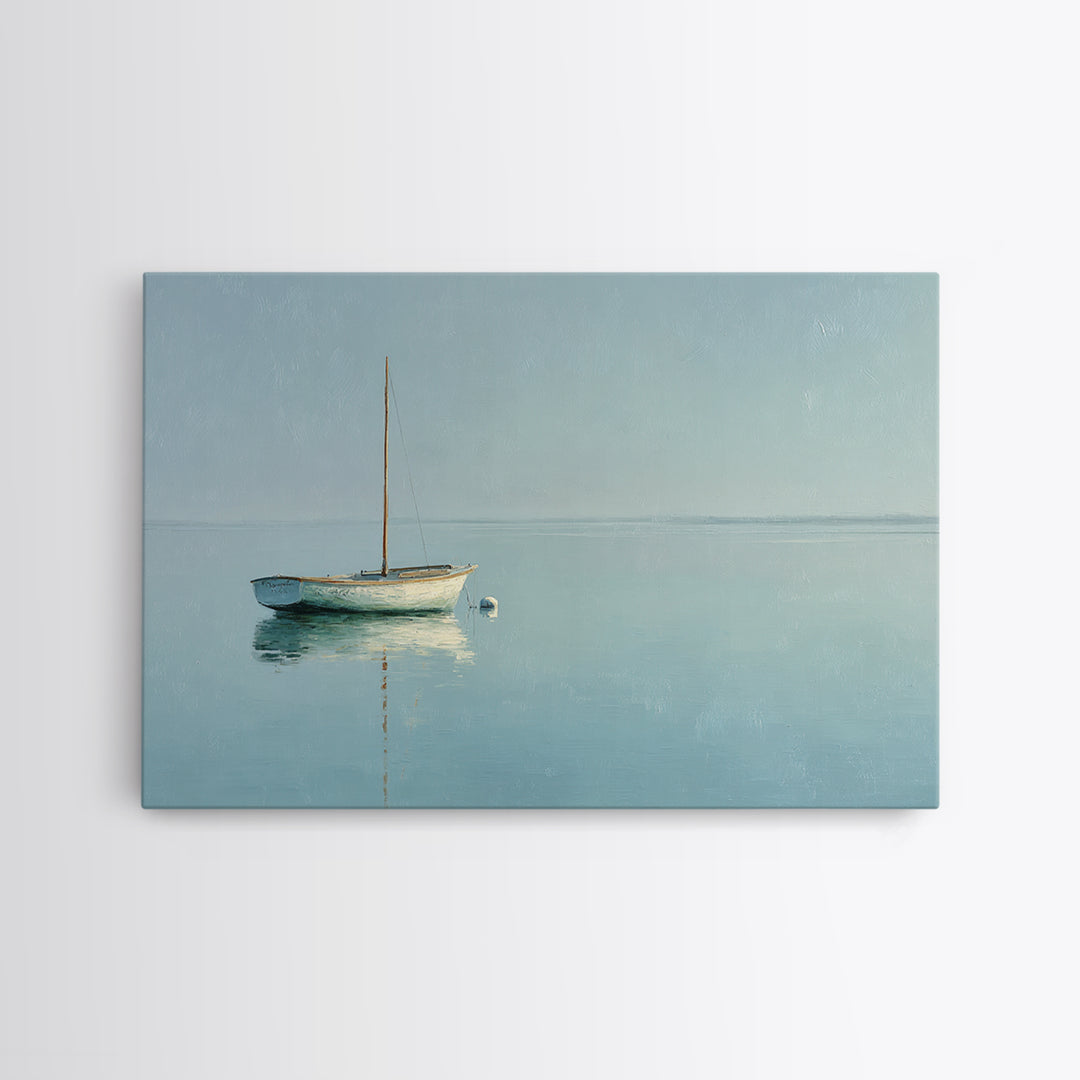Quiet Sailboat on Calm Water Framed Canvas Print, Waiting Room Art, Office Art, Waiting Room Decor, Watercolor Art, Calm, WRA-3x2-71