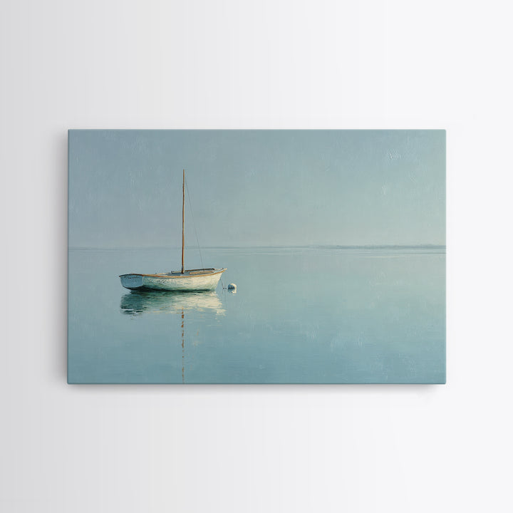 Quiet Sailboat on Calm Water Framed Canvas Print, Waiting Room Art, Office Art, Waiting Room Decor, Watercolor Art, Calm, WRA-3x2-71