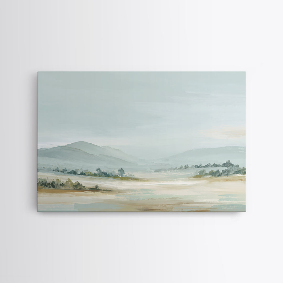 Calming Landscape with Open Sky and Gentle Framed Canvas Print, Waiting Room Art, Gallery Decor, Waiting Room Decor, Calm, WRA-3x2-77