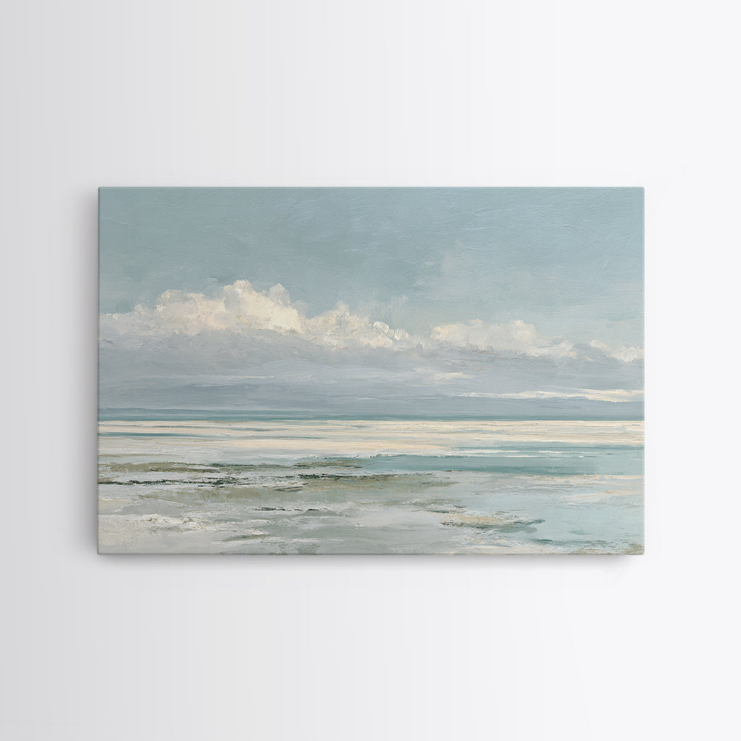 Coastal Horizon with Pale Sand and Water Canvas Print, Waiting Room Art, Dental Office Decor, Waiting Room Decor, Calm, WRA-3x2-85